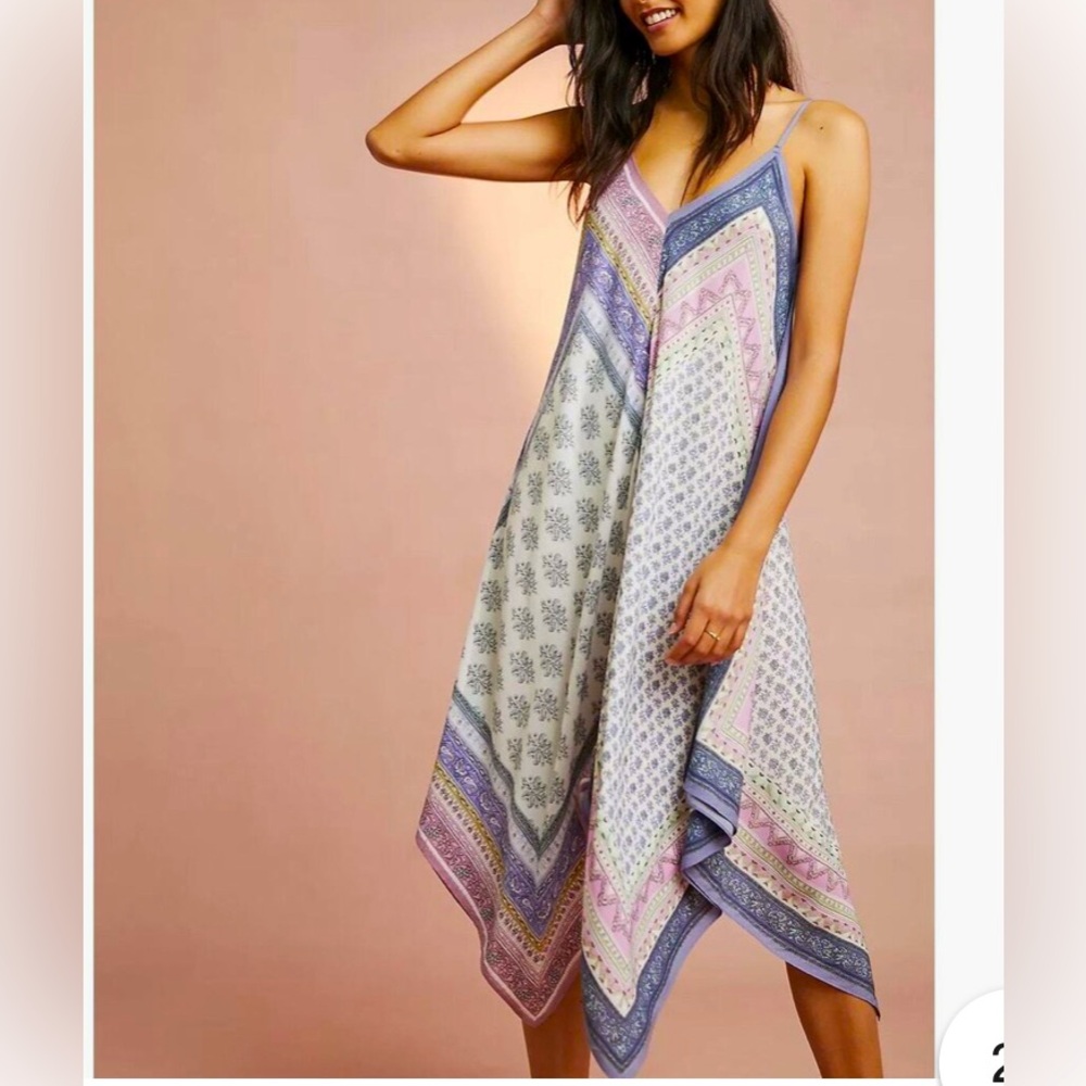 Anthropologie Floreat handkerchief silky sun tank dress. XS/S.